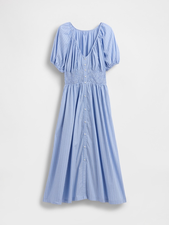 パフスリーブ ミディワンピース-4