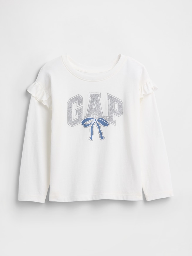 babyGap GAPロゴ ラッフルフリル クルーネックTシャツ-0