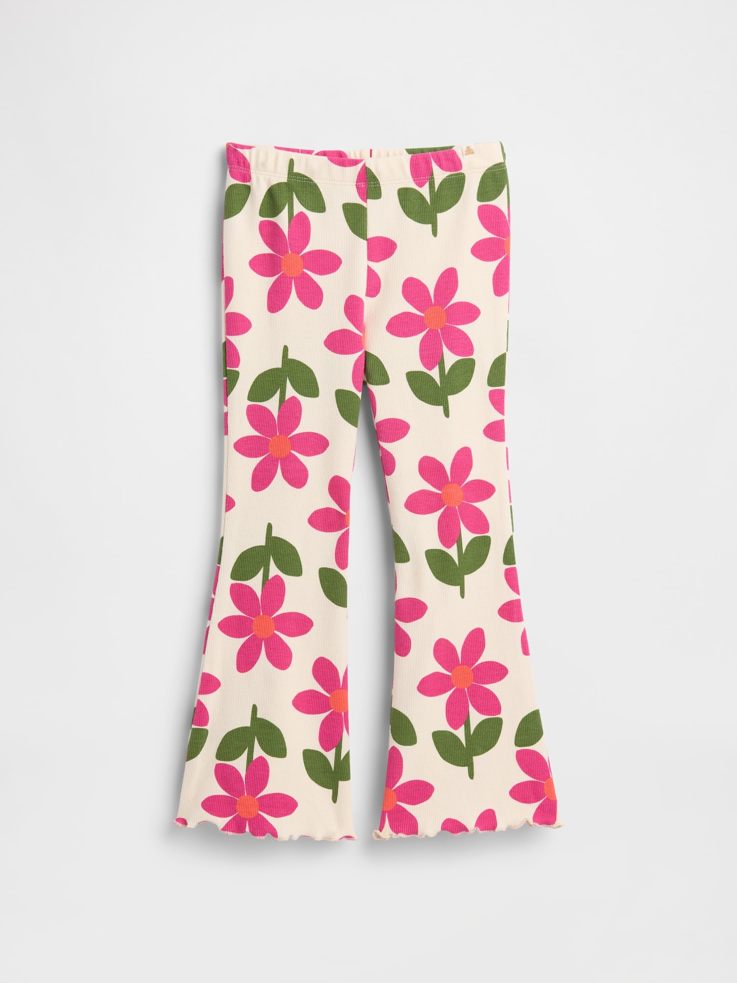 babyGap Ribbed Pull-On Print Flare Leggings
