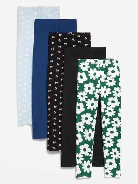 Full-Length Leggings 5-Pack for Girls