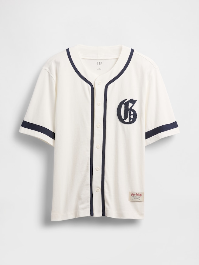 バーシティスタイルGAPロゴ ベースボール ジャージTシャツ-4
