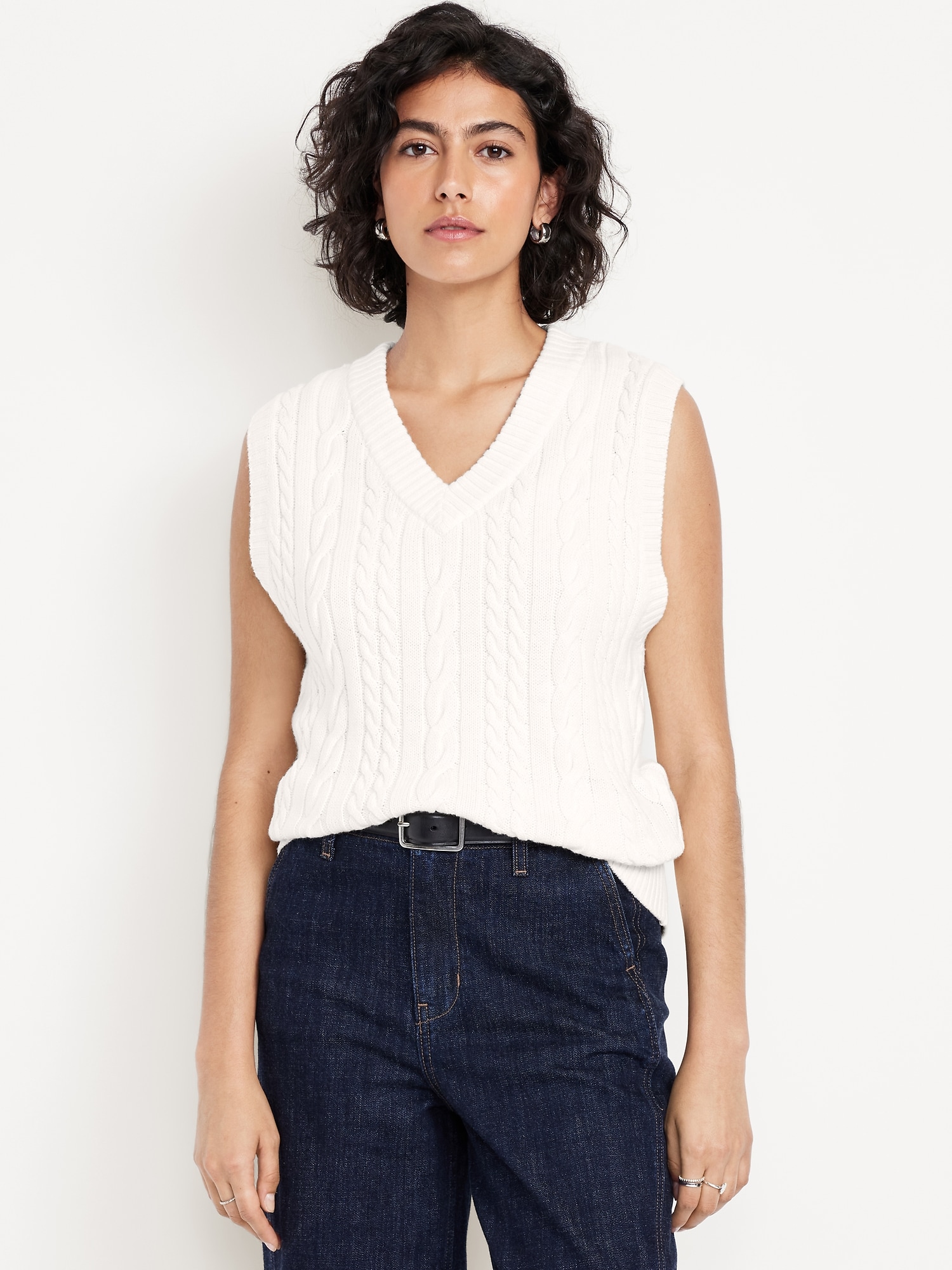 GILET EN MÉLANGE DE TRICOT DE LAINE TORSADÉ