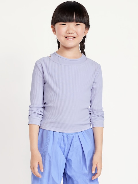 2-In-1 Ribbed Performance Top for Girls