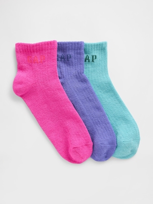 GAPロゴ ショートクルーソックス 3足セット (キッズ)