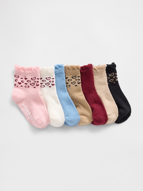 CHAUSSETTES COURTES À VOLANTS POUR BÉBÉ ET TOUT-PETIT (PAQUET DE 7 PAIRES)