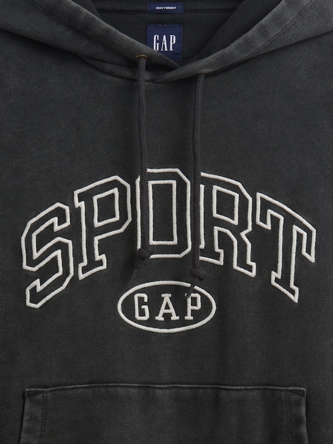 ヘビーウェイト オーバーサイズ クロップド GAPロゴパーカー-3