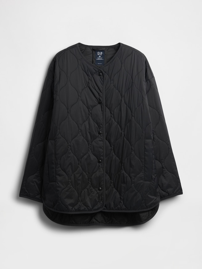 リサイクル ライトウェイト オーバーサイズ キルティング ライナージャケット-4