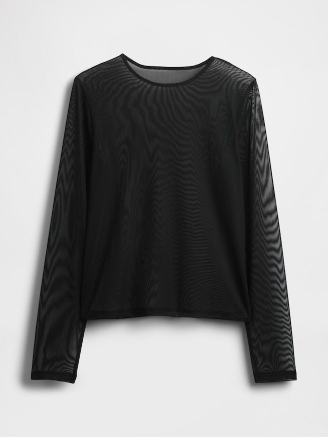 メッシュ クロップドTシャツ-4