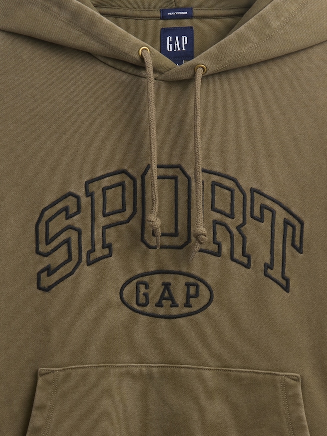ヘビーウェイト オーバーサイズ クロップド GAPロゴパーカー-3