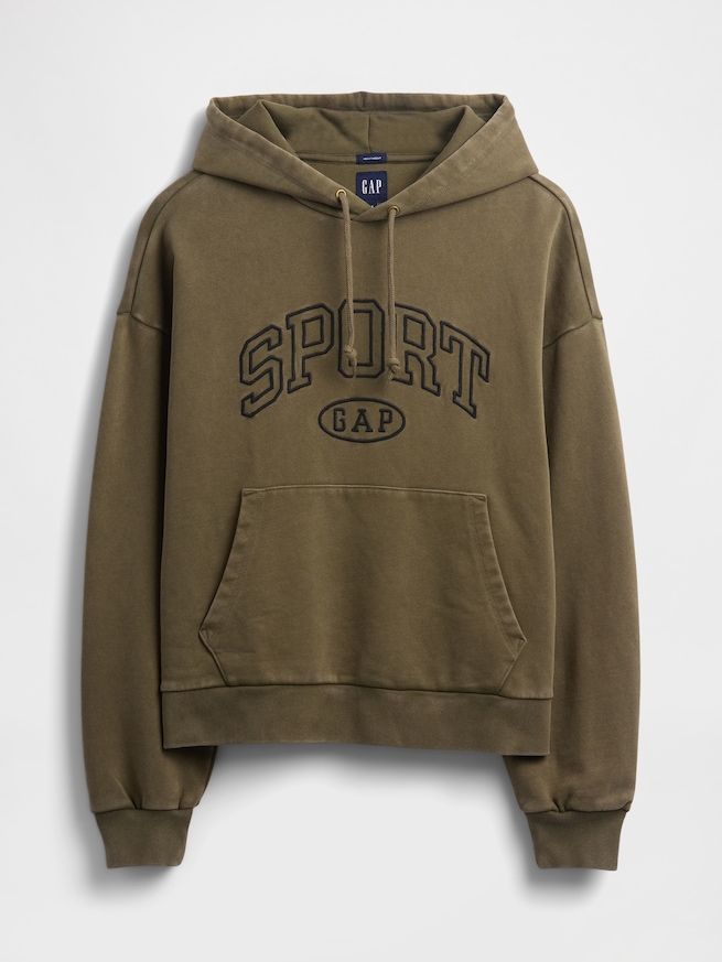 ヘビーウェイト オーバーサイズ クロップド GAPロゴパーカー-4