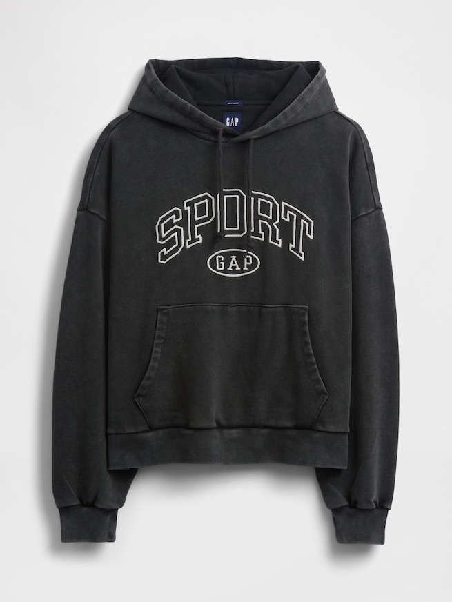 ヘビーウェイト オーバーサイズ クロップド GAPロゴパーカー-4