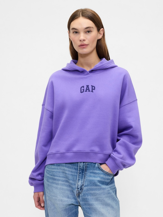 リラックス ミニGAPロゴ クロップドパーカー-0