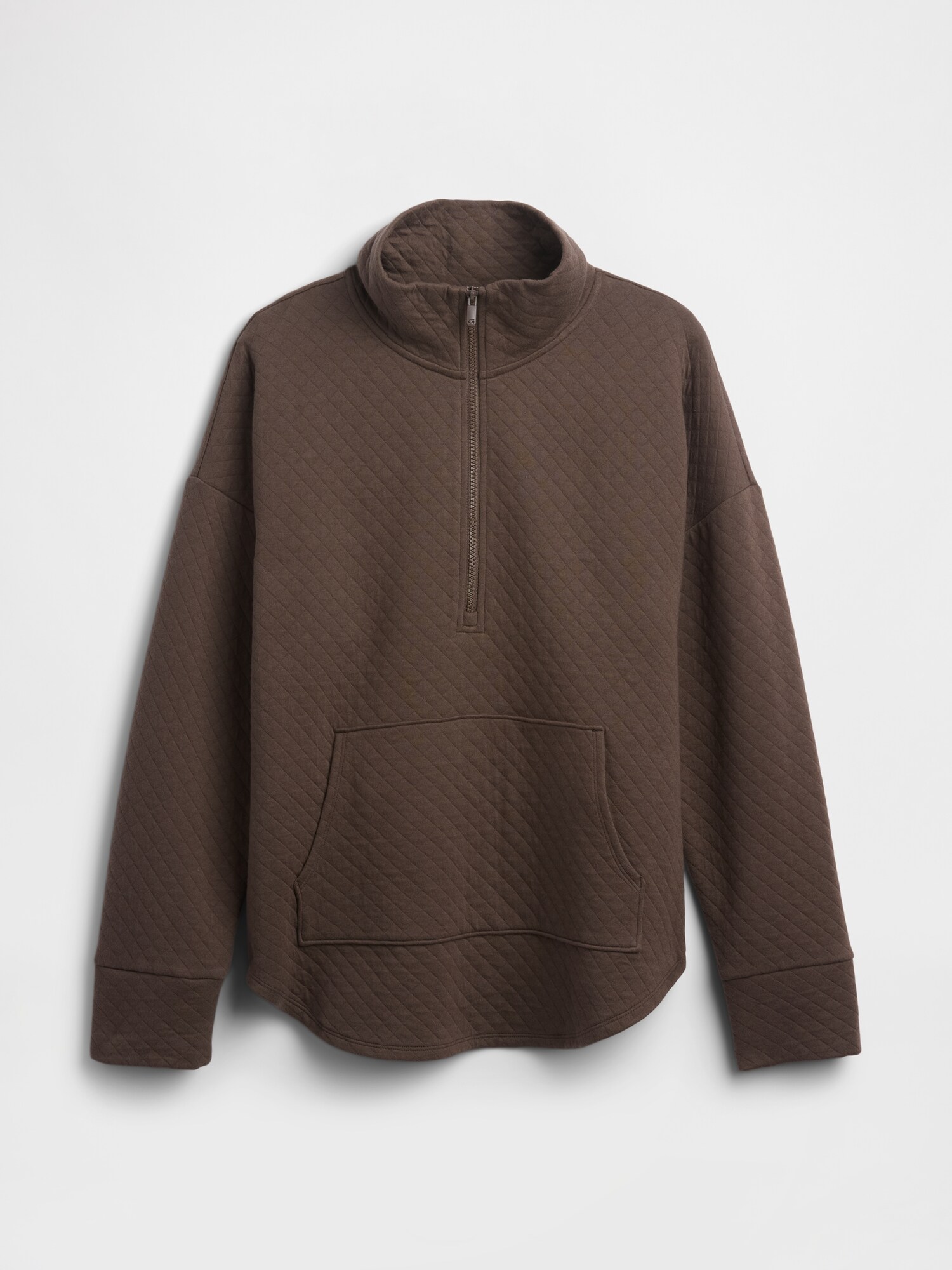 GapFit オーバーサイズ キルティング 1/4ジップアップ ジャケット-3