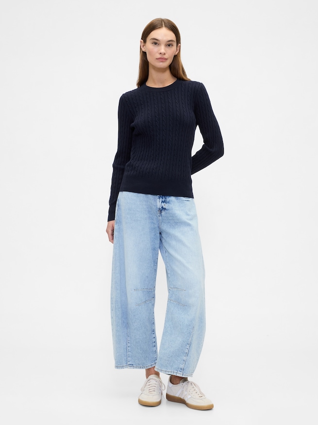 CashSoft カシミヤタッチ ケーブルニット セーター-2