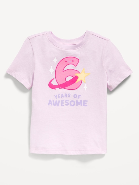 T-SHIRT À IMPRIMÉ D'ANNIVERSAIRE POUR TOUTE-PETITE FILLE