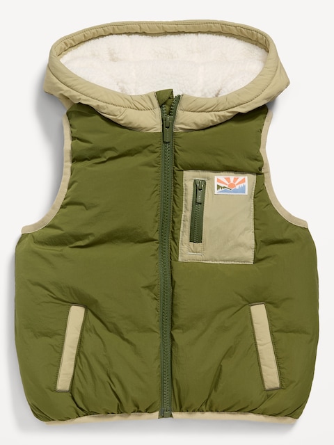 Water-Resistant Unisex Frost-Free Hooded Puffer Vest for Toddler