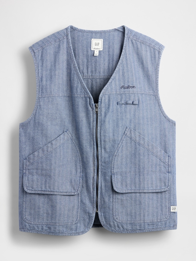 Gap &times; Malbon ヘリンボーン ユーティリティベスト-6