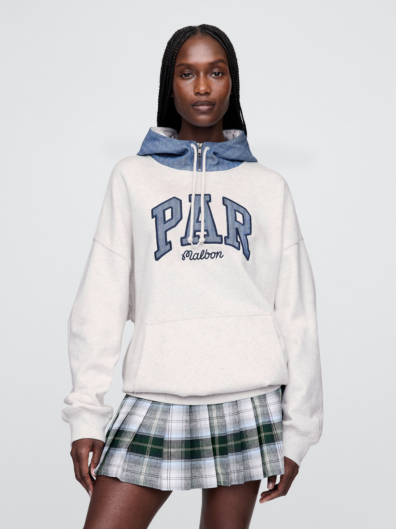 Gap × Malbon ヘビーウェイト フレンチテリー ロゴパーカー-6