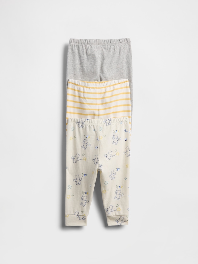 はじめてのお気に入り オーガニックコットン プルオンパンツ 3枚セット (ベビー)-1