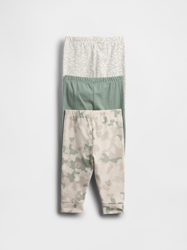 はじめてのお気に入り オーガニックコットン プルオンパンツ 3枚セット (ベビー)-1