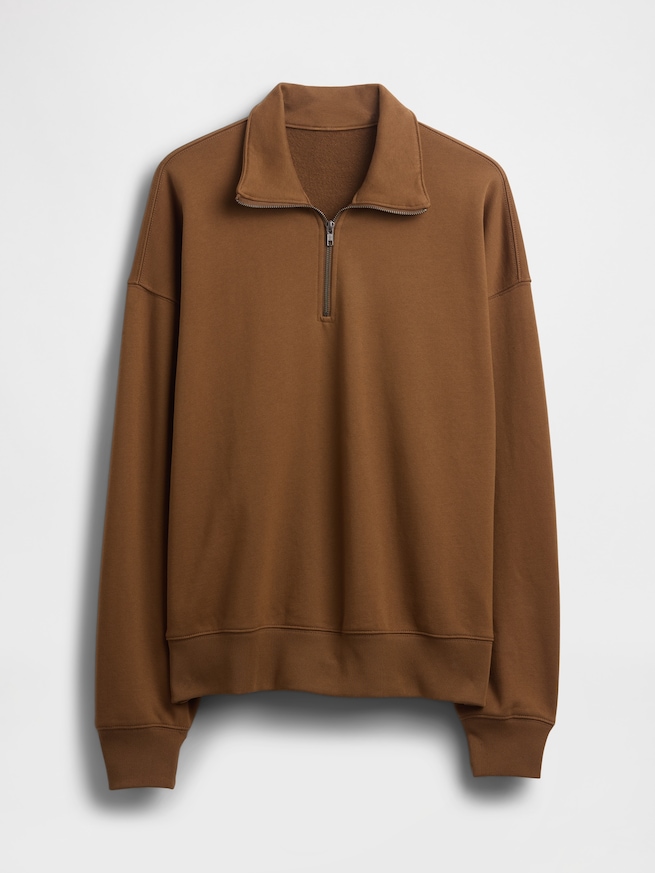 ヘビーウェイト オーバーサイズ 1/4ジップアップ プルオーバー-4
