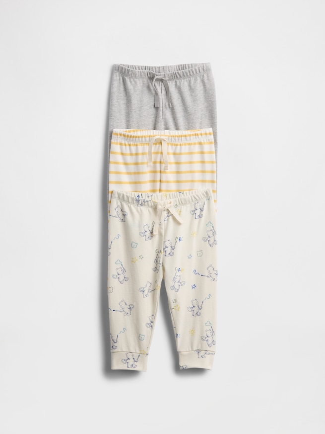 はじめてのお気に入り オーガニックコットン プルオンパンツ 3枚セット (ベビー)-0