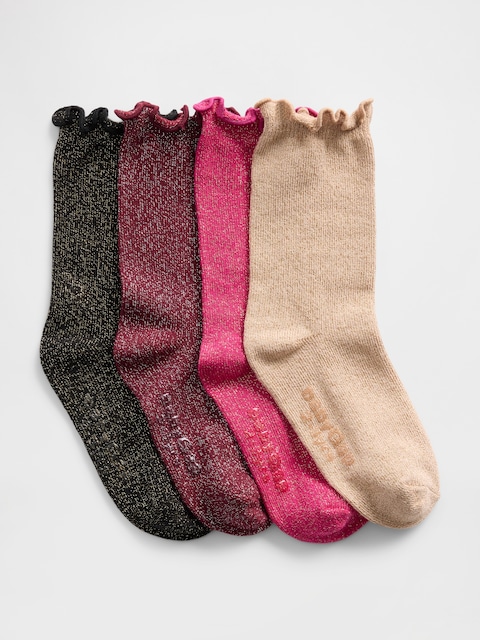 CHAUSSETTES À FIL SCINTILLANT POUR BÉBÉ ET TOUT-PETIT (PAQUET DE 4 PAIRES)
