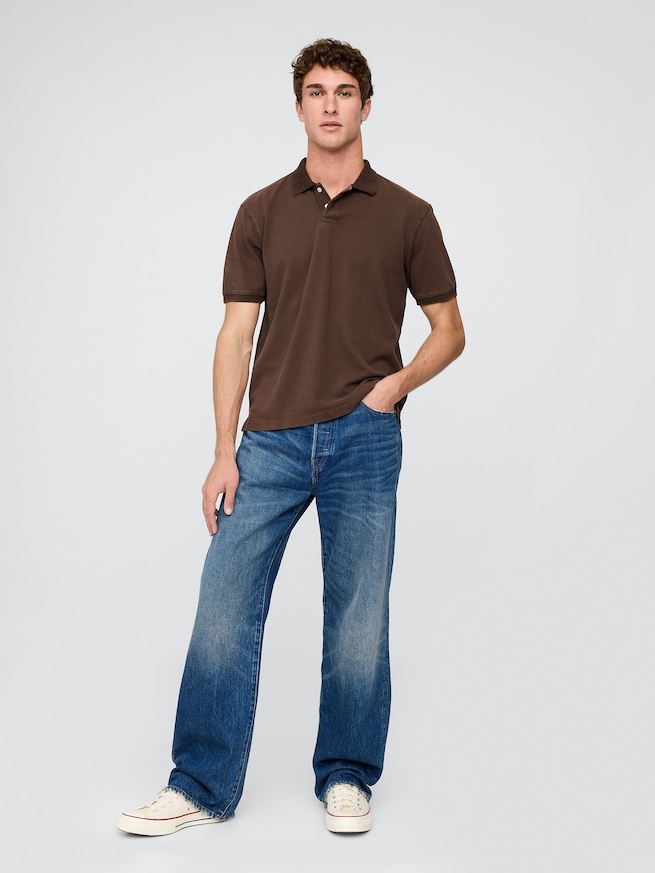 リラックス ピケポロシャツ-1