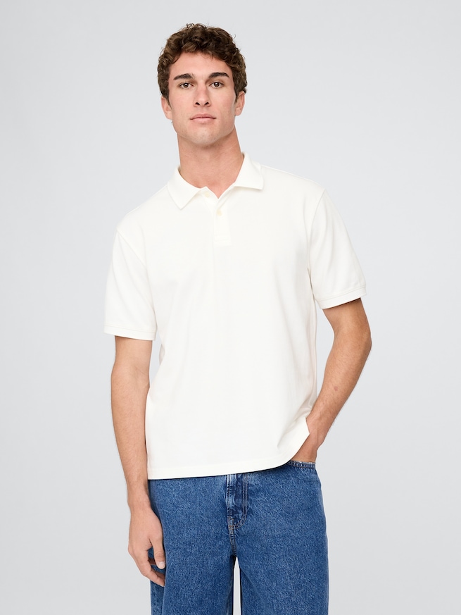 リラックス ピケポロシャツ-0