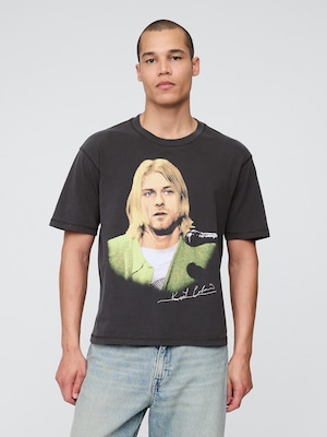 カート・コバーン リラックス クロップド グラフィックTシャツ