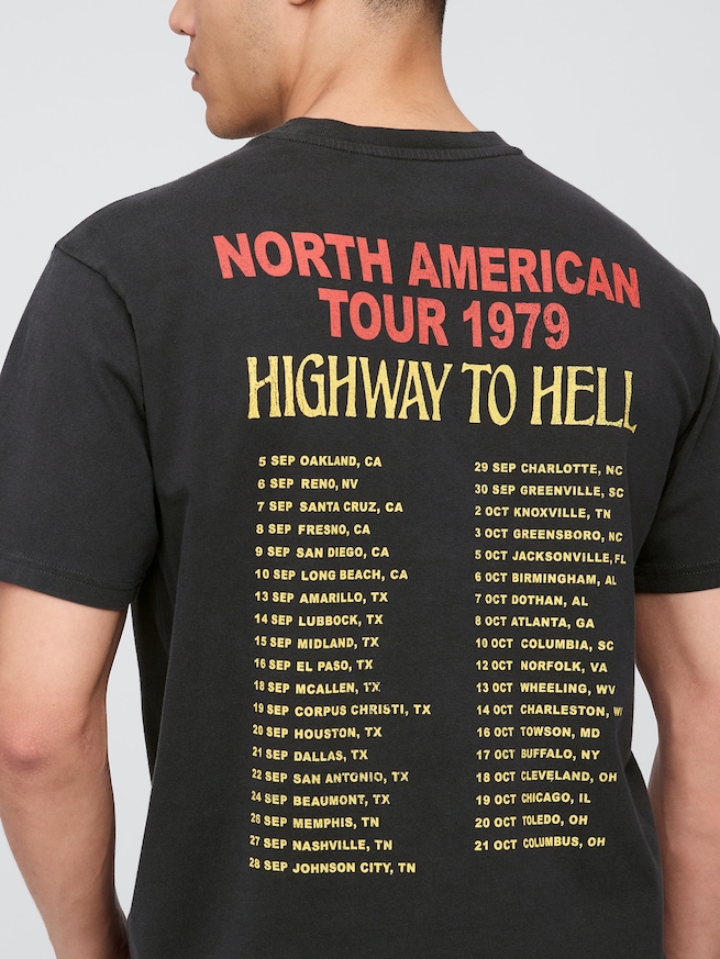 AC/DC 1979 ツアー グラフィックTシャツ-3