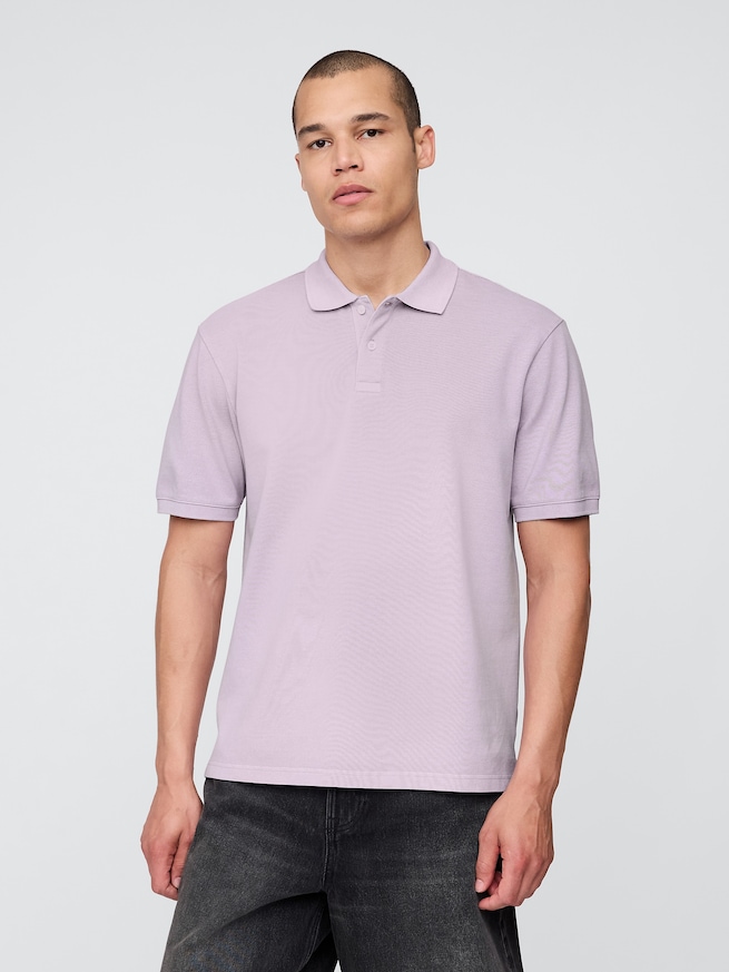 リラックス ピケポロシャツ-0