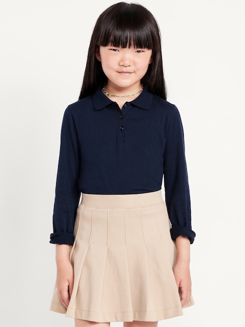 School Uniform Jersey-Knit Polo Shirt for Girls