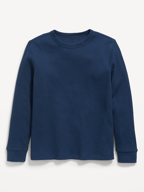 Long-Sleeve Waffle-Knit T-Shirt for Boys