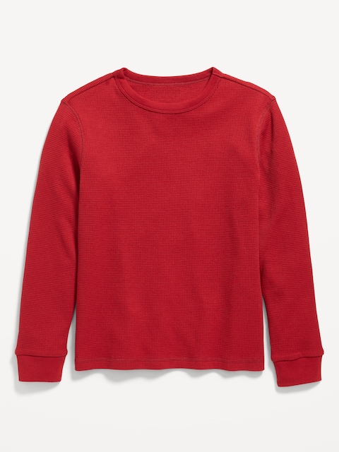 Long-Sleeve Waffle-Knit T-Shirt for Boys
