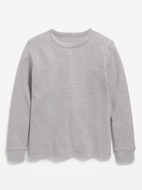 Long-Sleeve Waffle-Knit T-Shirt for Boys