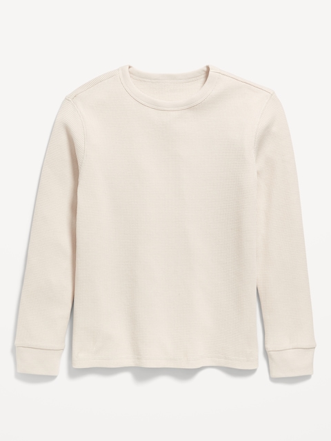 Long-Sleeve Waffle-Knit T-Shirt for Boys