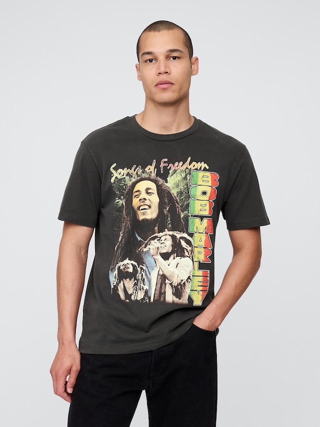 ボブ・マーリー グラフィックTシャツ-0