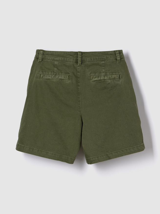 6インチ ミッドライズ ツイル プリーツ トラウザーショートパンツ-5