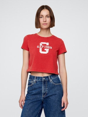 オーガニックコットン ヴィンテージソフト クロップドTシャツ