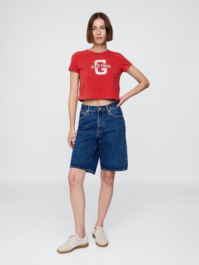 オーガニックコットン ヴィンテージソフト クロップドTシャツ-1