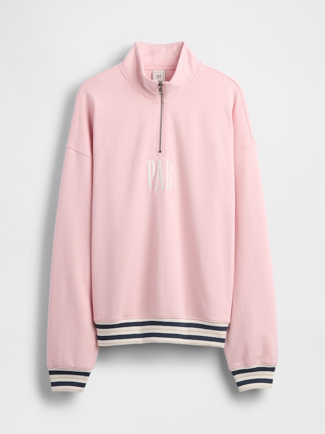 Gap × Malbon ヘビーウェイト ロゴ 1/4ジップアップ トレーナー-6