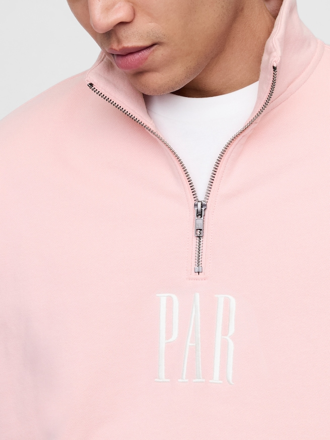 Gap × Malbon ヘビーウェイト ロゴ 1/4ジップアップ トレーナー-3