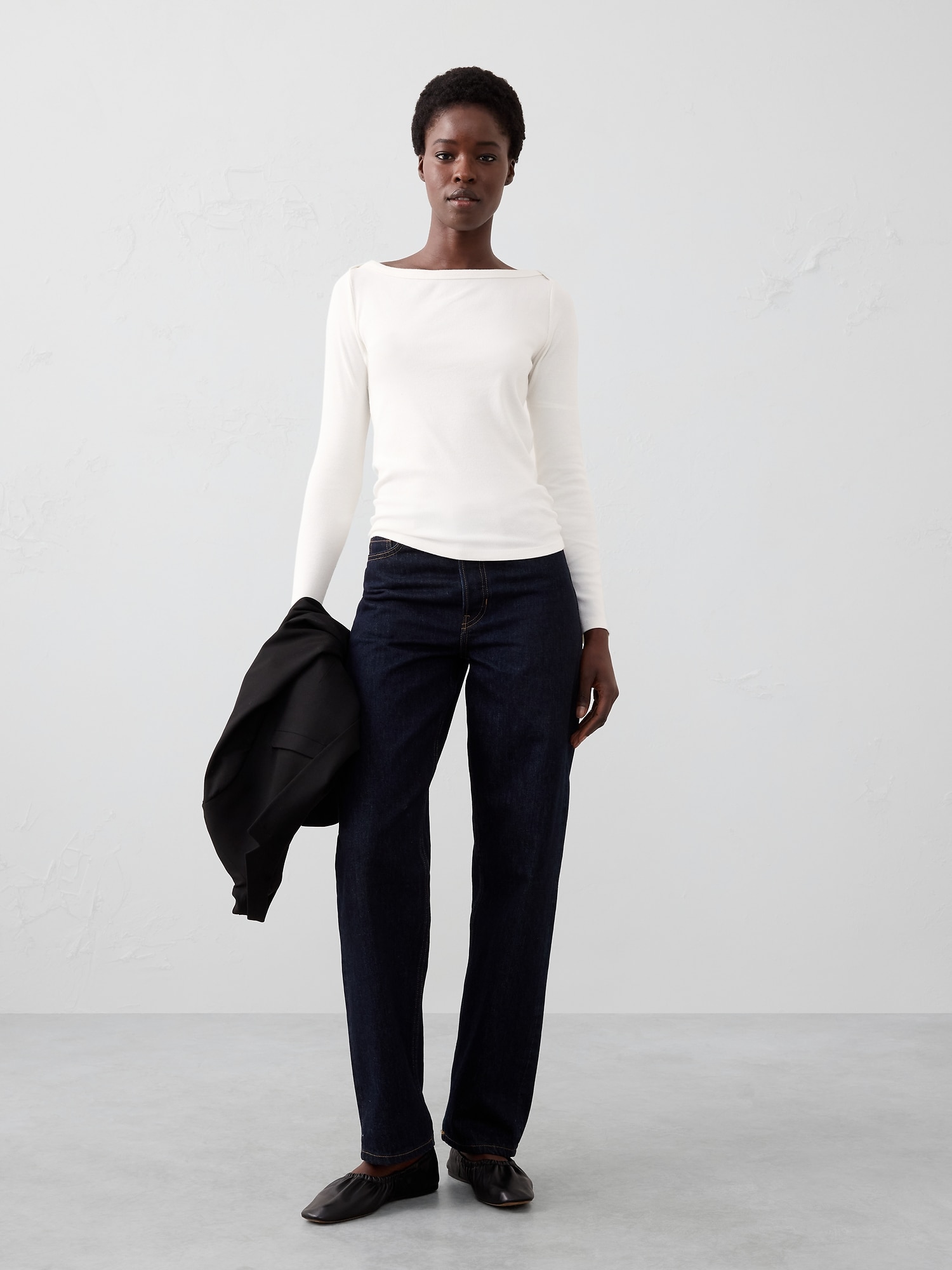 Ribbed Boatneck Top