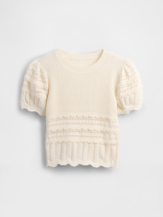 スカラップ ミックスステッチ セーター (キッズ)-1