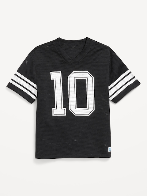 Oversized Boxy Mesh Graphic T-Shirt for Boys