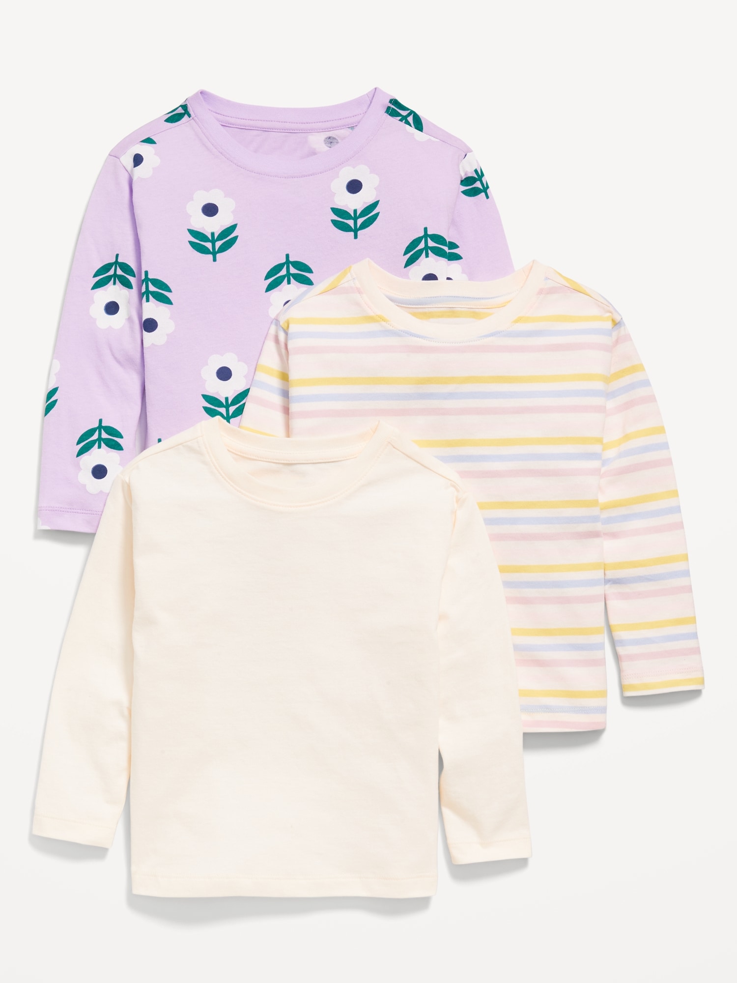 T-SHIRT À MANCHES LONGUES POUR TOUTE-PETITE FILLE (PAQUET DE 3)