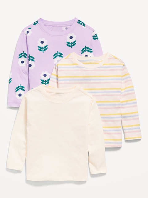 Long-Sleeve T-Shirt 3-Pack for Toddler Girls