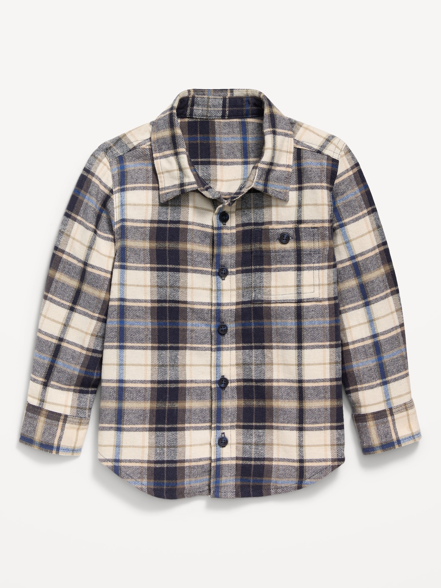 CHEMISE EN FLANELLE À POCHE À MANCHES LONGUES À CARREAUX POUR TOUT-PETIT GARÇON