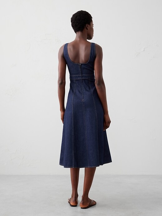 Denim Empire-Waist Midi Dress | Banana Republic Factory